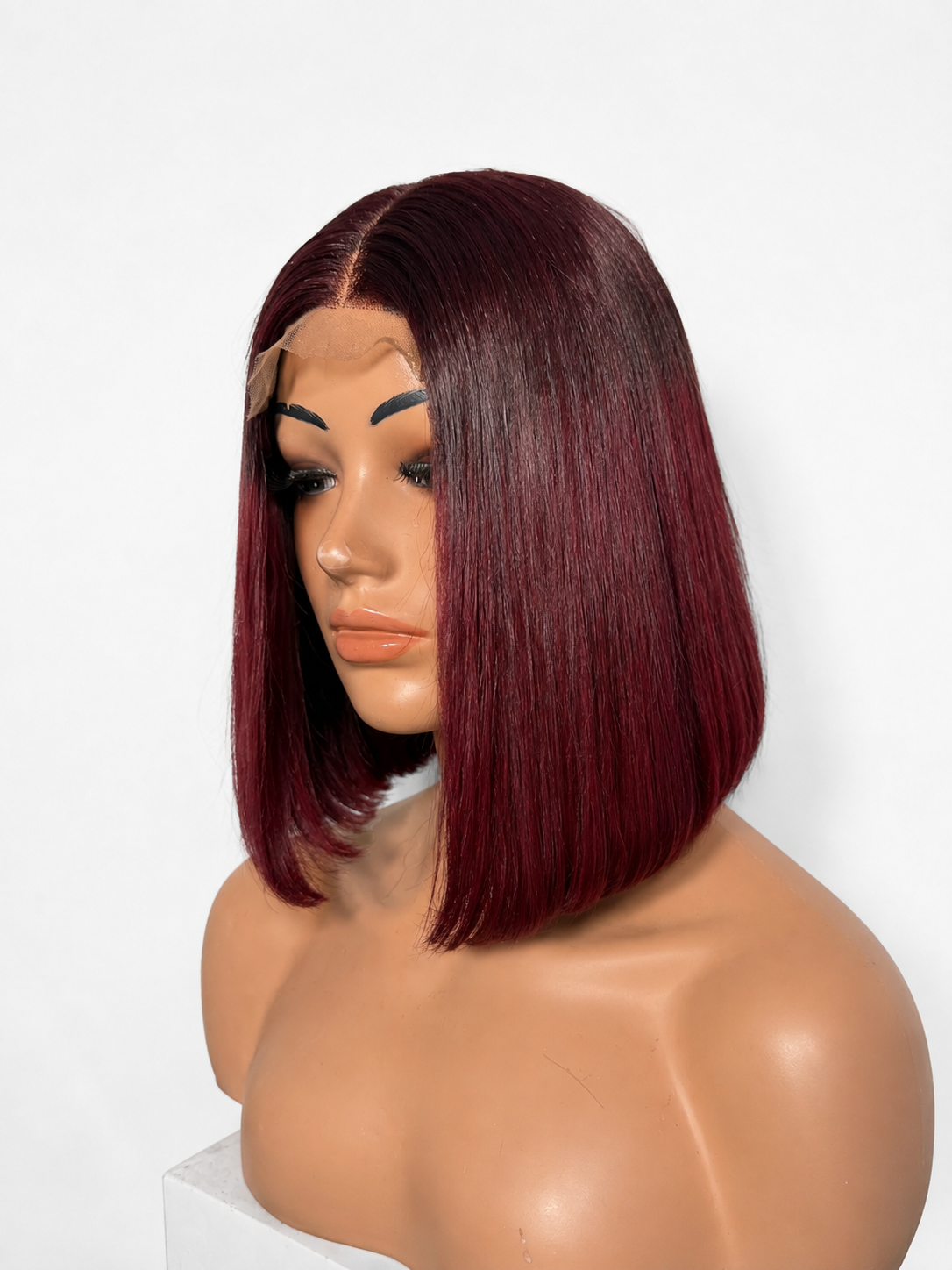Stella Hair Shine Wig 03 — burgundy straight blunt bob lace wig