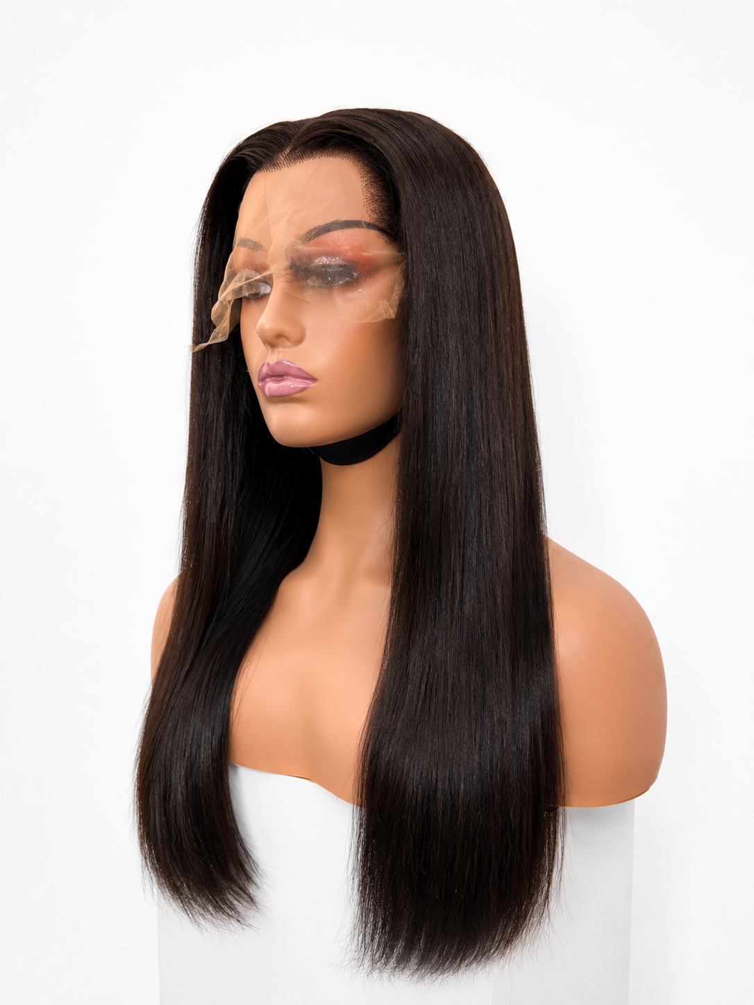 Stella Hair Shine Wig 05 — long straight black lace front wig