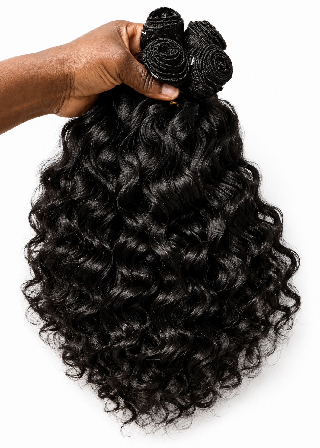 Deep wave black ponytail style by Stella Hair Shine