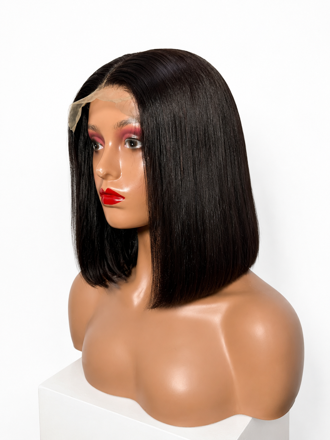 Stella Hair Shine Wig 04 — black silky straight bob lace wig